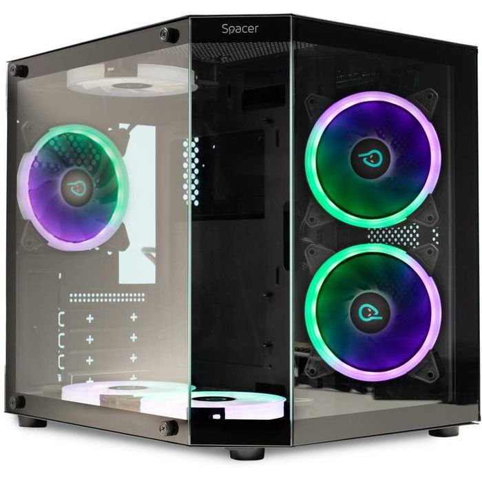 Carcasă Gaming RGB 3xARGB Aquarium USB-C Telecomandă, garanție 2 ani, nouă