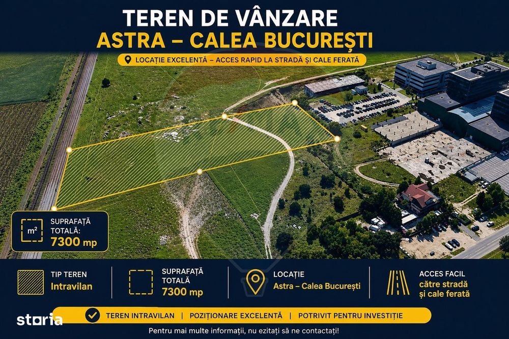 Teren intravilan 7.300 mp dezvoltare mixta, regim inalt P+14–16 BRASOV