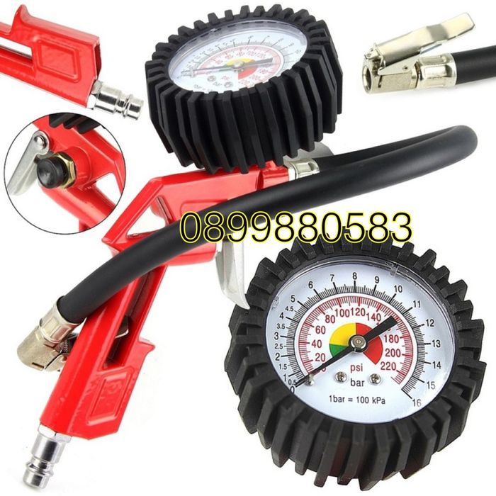 Пневматичен пистолет за помпане на гуми с манометър Mar-Pol