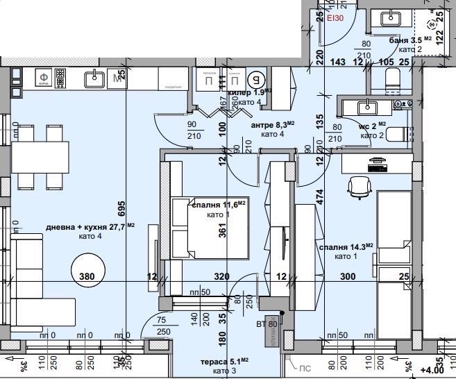 3-стаен апартамент кв. Самара 3 Стара Загора
