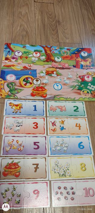 Лот дървен и картонен пъзел Числата на Clementoni