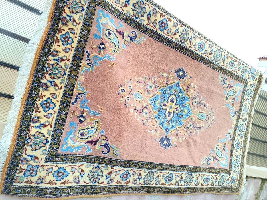 Covor traditional persan, Ghoum/Qom-India, lucrat manual, lana160x105.