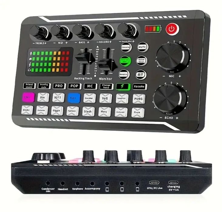 Placa de sunet externa cu efecte de sunet Consola DJ Bluetooth 5.0