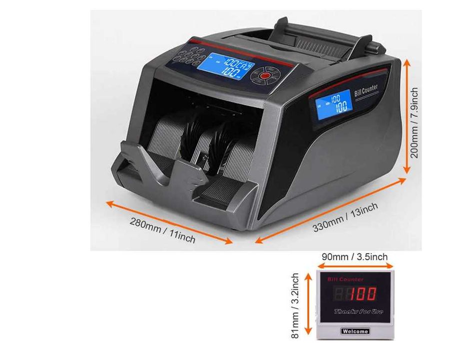Банкнотоброячна машина с UV и MG проверка, външен дисплей, 1000 банкноти/мин – професионален модел