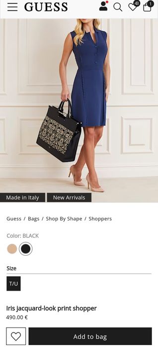 Дамска чанта GUESS

LENGTH OPTIONS
Inches	Cm
26