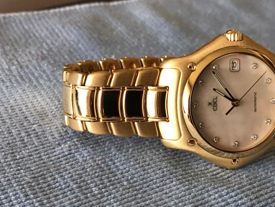 Часовник злато диаманти перлен  18 карата масивен EBEL златен