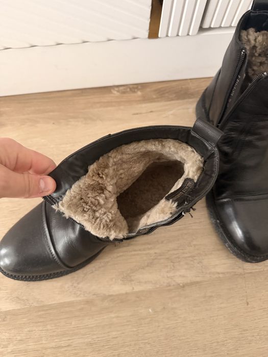 Ботинки зимние, кожанные