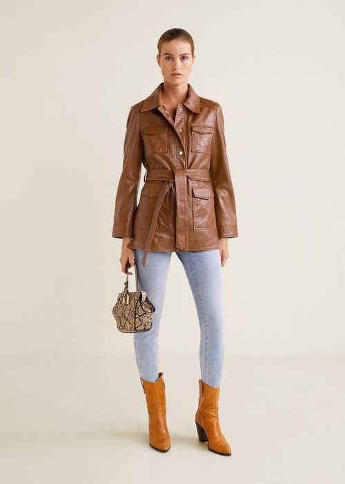 Шикарная куртка/жакет из натуральной кожи от Mango. Новая!