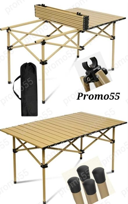 Преносима Сгъваема Маса в Калъф Три Размера за Къмпинг, Пикник,Барбекю