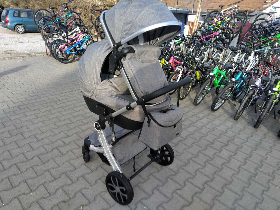 MONI Комбинирана детска количка 2 в 1 POLLY сив