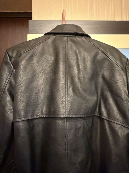 Geaca motivi piele , stil biker cu curea in talie