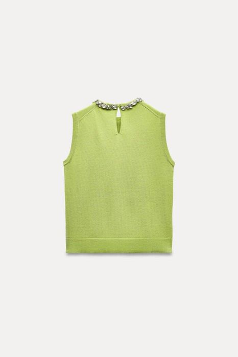 Стильная блуза с камнями, zara, оригинал