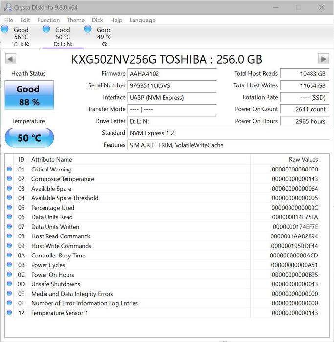 6 бр. SSD 256 GB NVMe 2280 употребявани