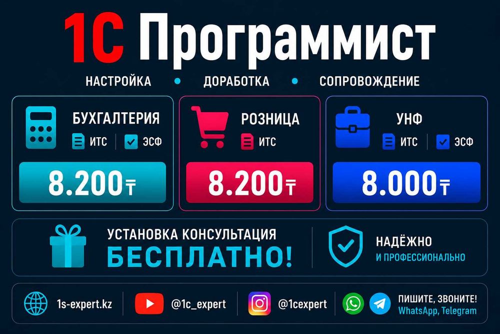 1С Программист Бухгалтерия Облако ЗУП Розница УНФ Программа Аптека УТ