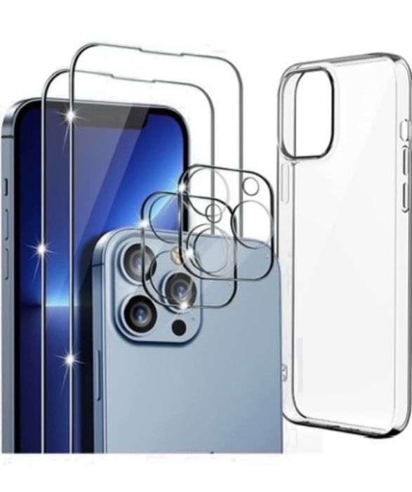 Iphone 12/13/14/15/16 PRO MAX Husa Slicon+Folie Camera+Folie Sticla 2D