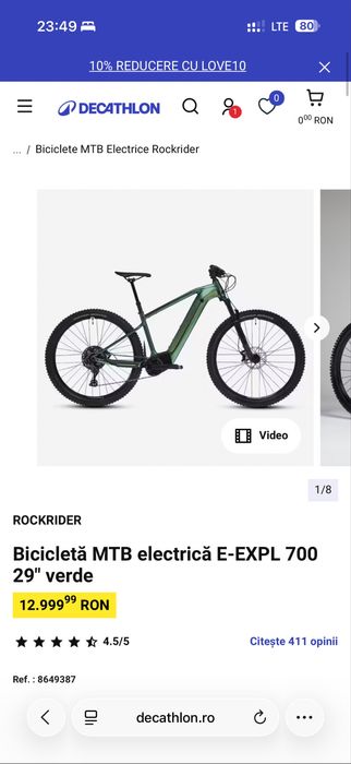 Oferta! Bicicletă Mtb Electrică E-Expl 700 ca Noua!