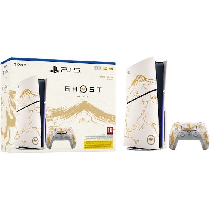 Конзола PlayStation 5 (PS5) Slim, 1TB SSD, D-Chassis, Ghost of Yotei Gold Limited Edition