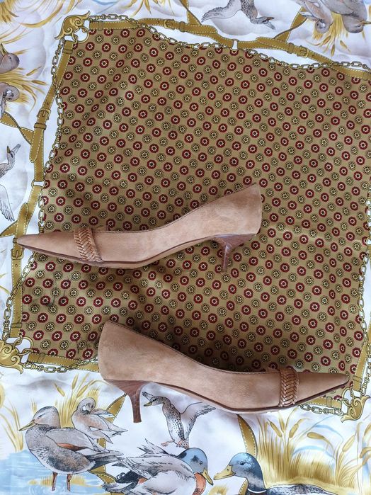 Pantofi piele naturala intoarsa Furla Musette Zara Massimo Dutti