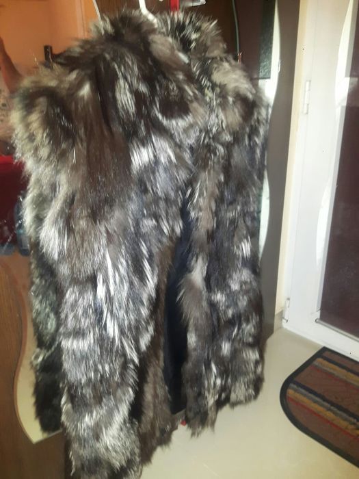 Vand vesta blana naturala vulpe argintie