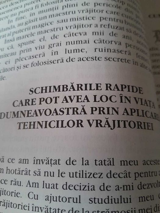 RARA,CARTE DE VRAJI,Puterile magice ale vrajitoriei,ritualuri,descante