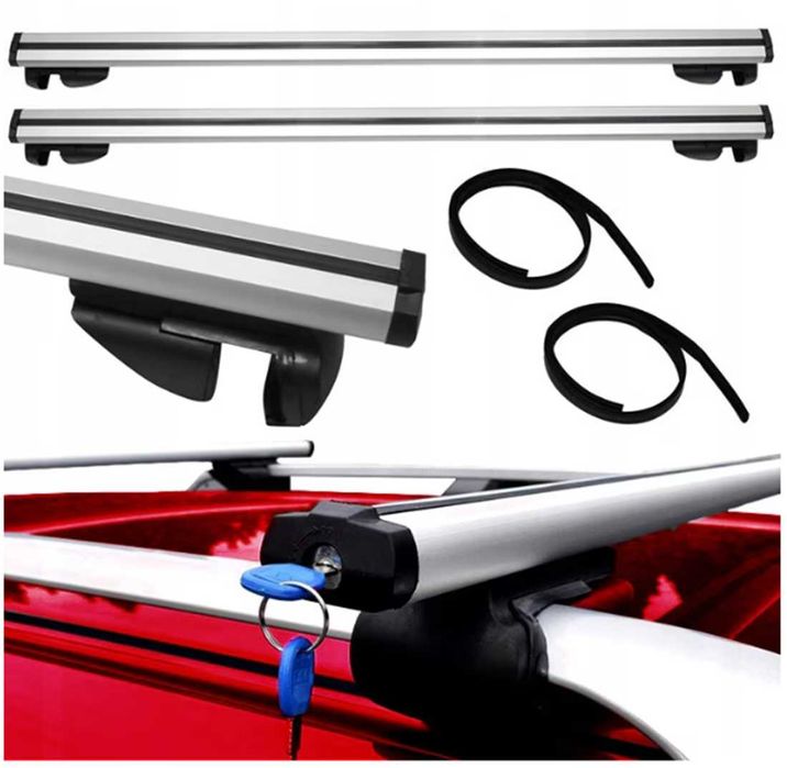 Универсални алуминиеви напречни греди за багажник с ключ - 132 см.