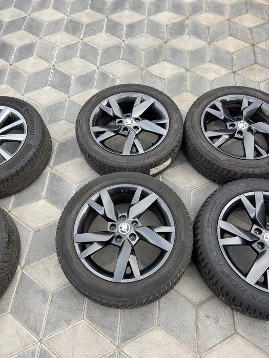 Jante Orig”Skoda R17(5x112)”Octavia 4/3/2/Karoq/Kodiaq/Superb/Yeti/Vw/Audi/Seat~Negre”