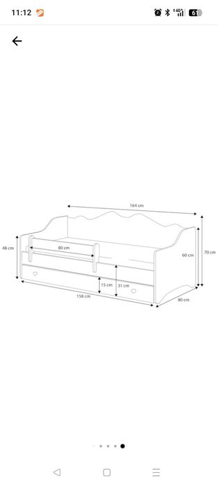 Pat de o persoana 160x80 roz, complet cu sertar, saltea si cadru