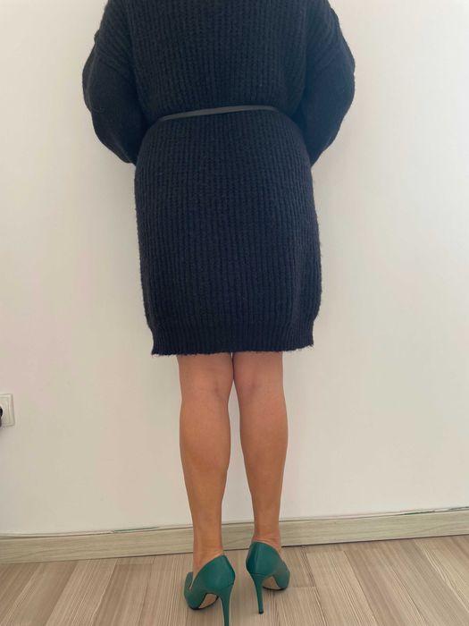 Rochie dama neagra groasa primavara ETIC