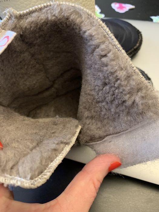 Cizme Macco din piele pentru copii, cu blana naturala la interior
