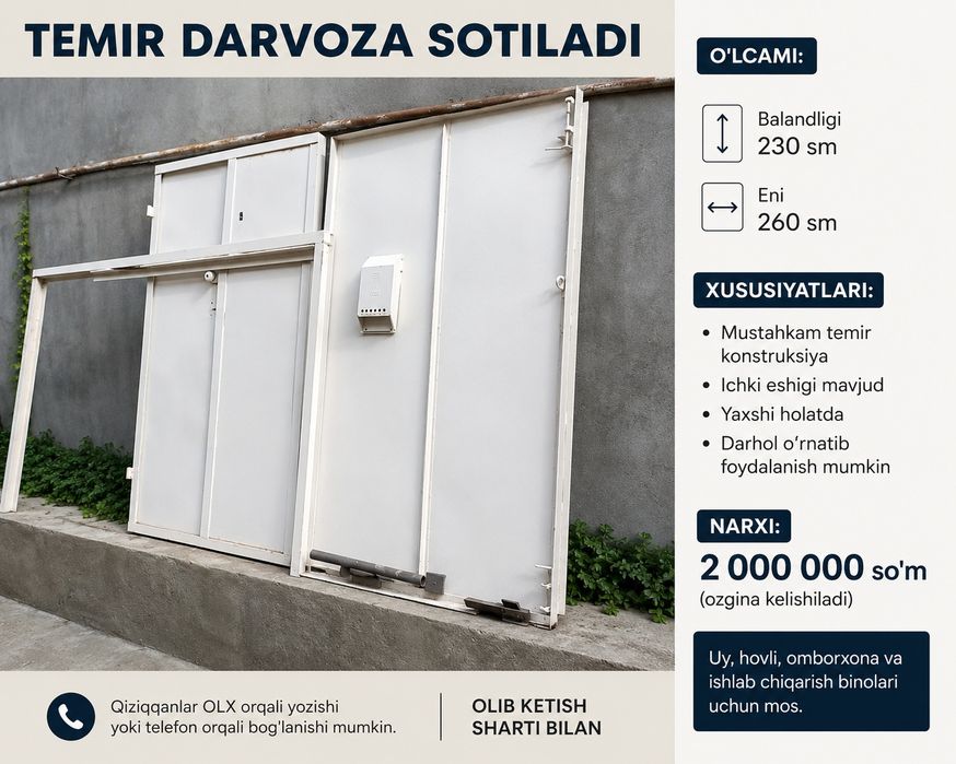 Temir darvoza sotiladi.