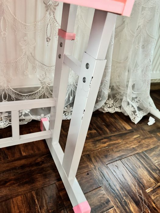 Birou roz copii reglabil