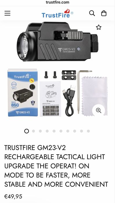 Фенер за оръжие-  trustfire gm23 max 800 чисто ново