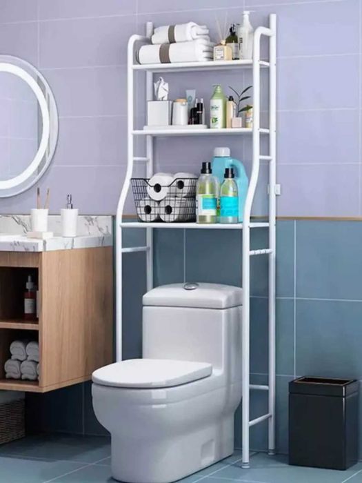 Стеллаж для ванной напольный для стиральной машины и унитаза