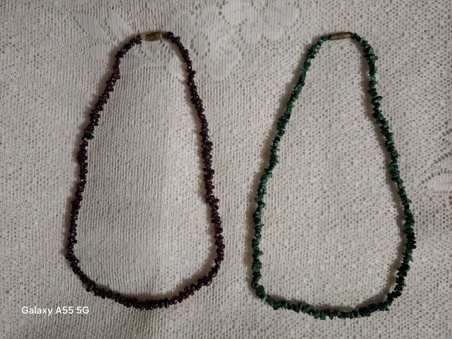 Бусы(гранат,малахит)