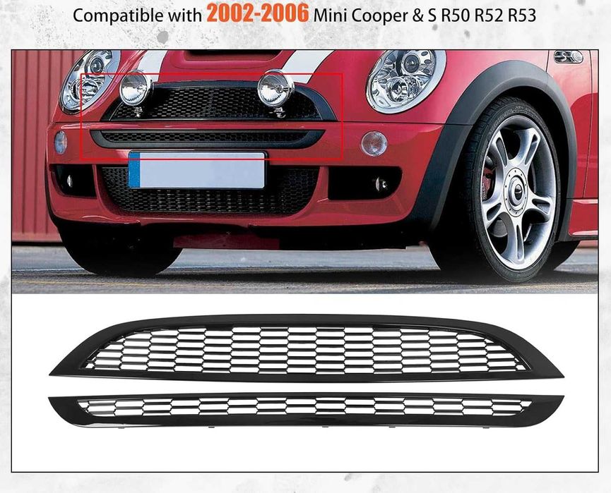 Решеетка Мини Купър R50 R52 R53 Mini Cooper решетки Черна тунинг гланц