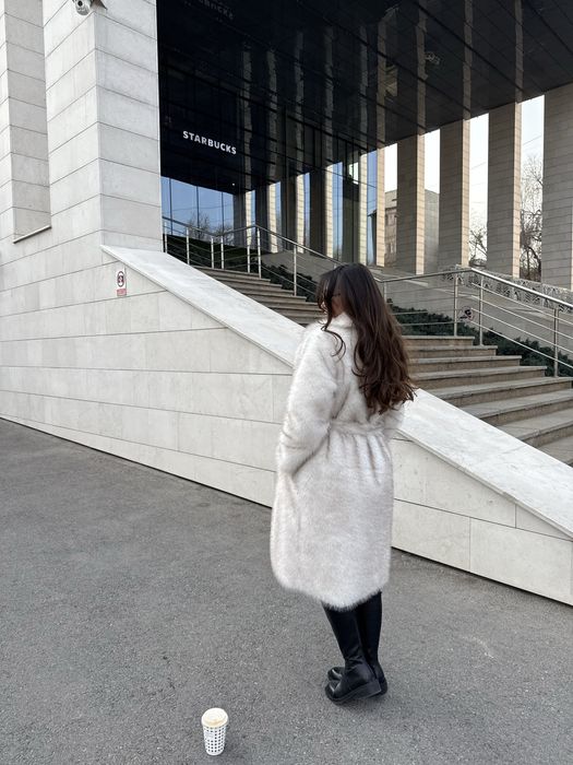 Удлиненная эко-шуба