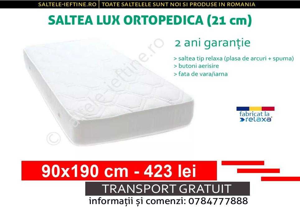 Saltea 90x190 Lux Ortopedica cu livrare gratuita (+alte 33 dimensiuni)