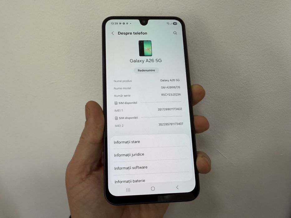 Samsung Galaxy A26 5g, 256 gb, 8 gb ram, Black, dual sim