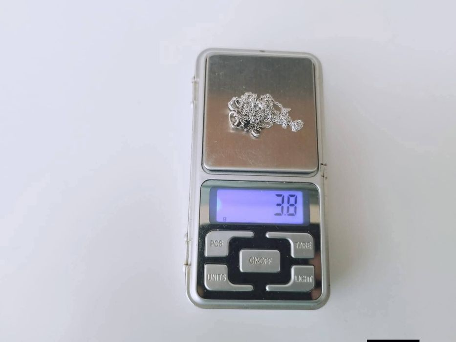 Colier/lanț și pandantiv vechi, argint 925, pandantiv in forma palmier