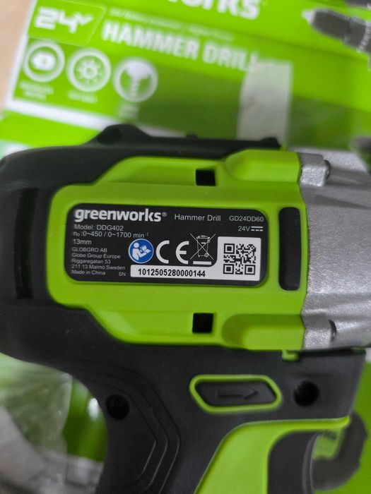 Bormașină de găurit fără fir GreenWorks GD24DD60