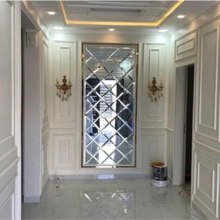 Комплект от 32 самозалепващи се огледала за стена с форма на ромб