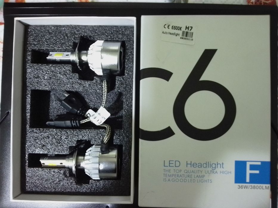 Set 2 becuri LED pt far - H7 cu ventilatie
