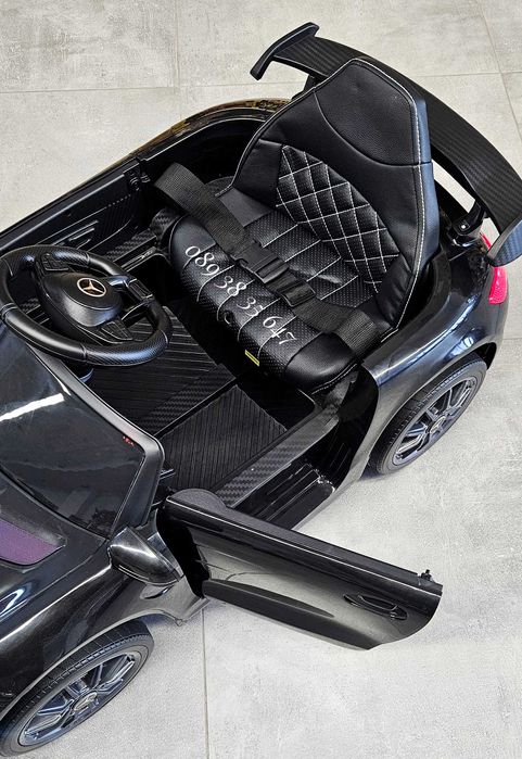 ТОП ЦЕНА!НОВО!Акумулаторна кола Mercedes GTR с МЕКИ ГУМИ,12V батерия,кожена седалка,дистанционно управление