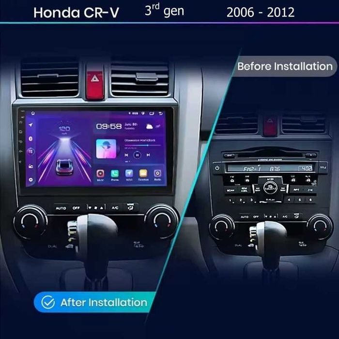 Honda CR-V_3 2006-2012 9” 2-DIN с Android 14, 4/64GB, CarPlay и AndroidAuto