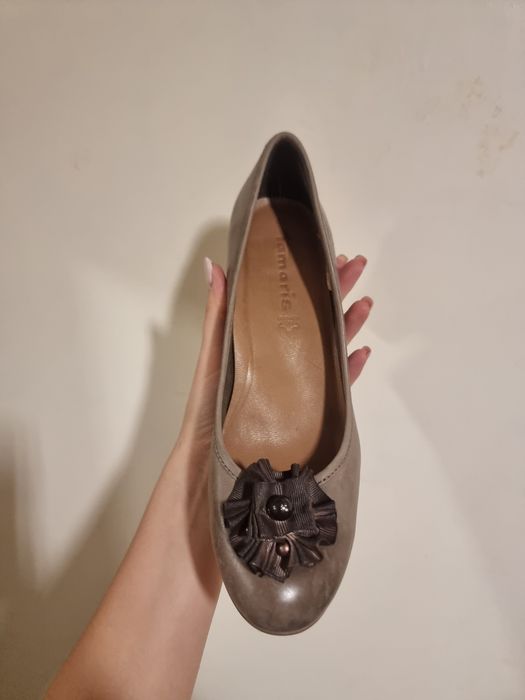 Кафеви токчета, естествена кожа Tamaris 40 номер