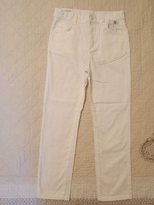 Pantaloni-blugi pentru băieți, culoare albă, vârstă 8-9ani