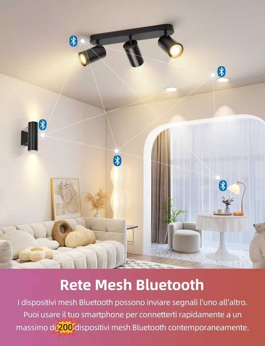 Spot LED smart RGB Bluetooth 3 lumini Alexa