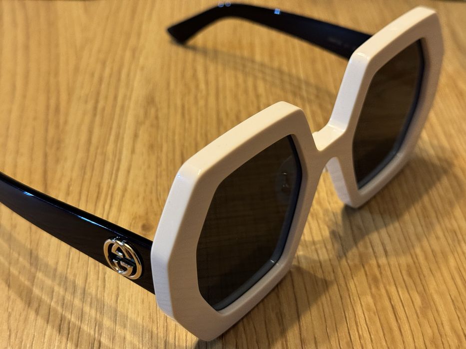 Ochelari soare oversized Gucci Ivory Geo Double G Italian GG0772S