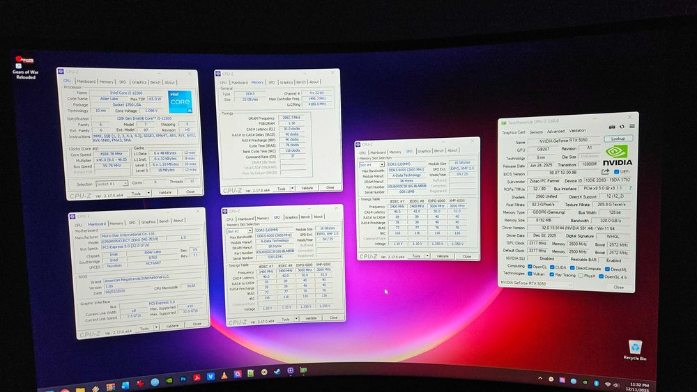PC Gaming (Core i5 12500 / 32GB DDR5 / 2TB SSD / RTX 5050) - Garantie