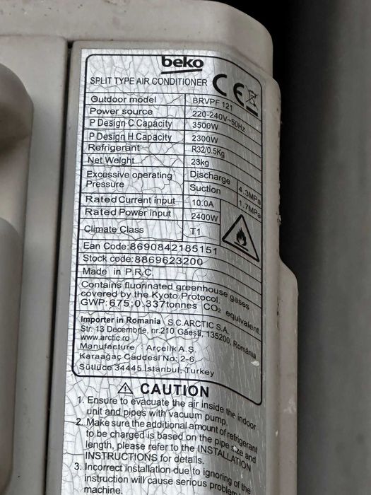 Aer conditionat Beko